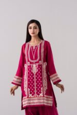Relaxed Fit Embroidered Three-Piece Lawn with Silk Dupatta