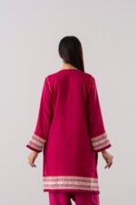 Relaxed Fit Embroidered Three-Piece Lawn with Silk Dupatta - Image 5